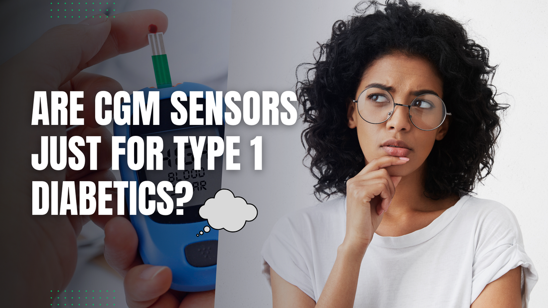 An Image woman thinking with texts: Are CGM Sensors Just for Type 1 Diabetics? from Plus Patches