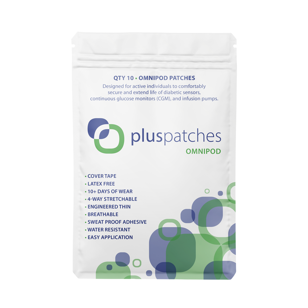 Plus Patches Insulin Pump Overlay / Cover Tape have 10-14 days holding power on your skin. The materials on the Plus Patches are designed for maximum wear time, with NO FRAYING or edge lift! The Polyurethane non-woven backing moves with your body (all around stretch) for ultimate comfort over the life of your overlay/ cover tape patch. 