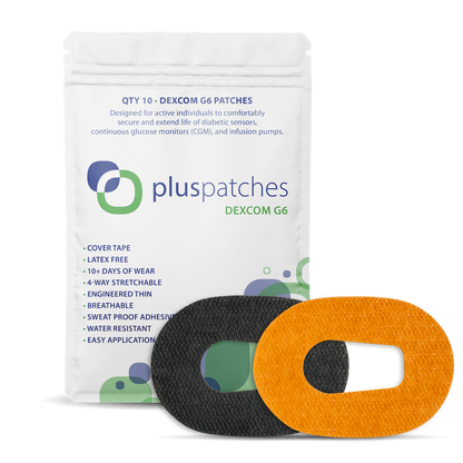 Plus Patches CGM Overlay / Cover Tape have 10-14 days holding power on your skin. The materials on the Plus Patches are designed for maximum wear time, with NO FRAYING or edge lift! The Polyurethane non-woven backing moves with your body (all around stretch) for ultimate comfort over the life of your overlay/ cover tape patch. 